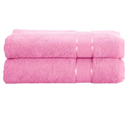Mixibaby 2er Set Gästetuch Handtuch Duschtuch Badetuch Saunatuch Frottee Baumwolle 500gsm, Größe:Gästetuch 30x50cm, Farbe:Altrosa