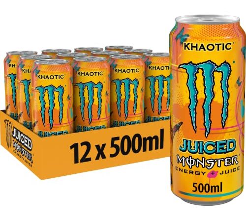 Monster Energy Juiced Khaotic - koffeinhaltiger Energy Drink mit tropischem Zitrus-Geschmack - in praktischen Einweg Dosen (12 x 500 ml)