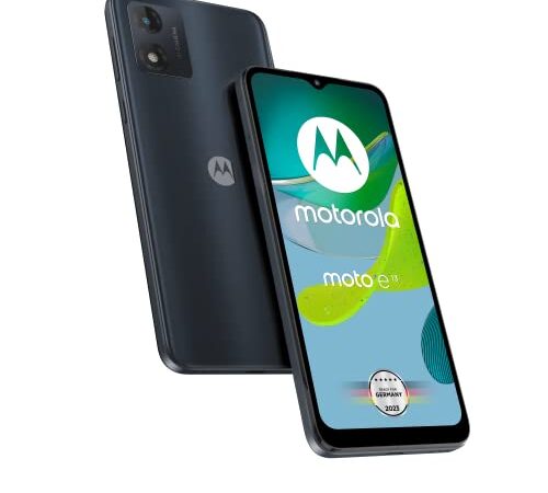 Motorola Moto e13 Smartphone (6,52"-HD+-Display, 13-MP-Kamera, 2/64 GB, 5000 mAh, Android 13), Cosmic Black