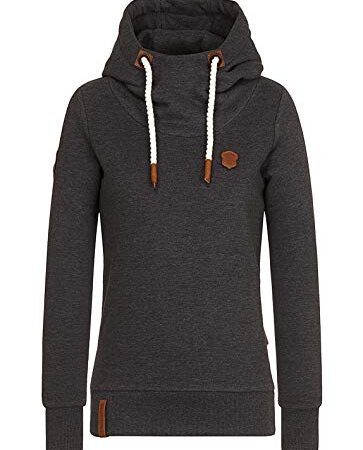 Naketano Damen Kapuzenpullover Schmierlappen Hoodie M anthracite melange