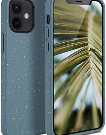 ONEFLOW Sama Sama Case kompatibel mit Apple iPhone 12 Mini – Nachhaltige Handyhülle aus Pflanzenfasern, Hülle biologisch abbaubar ohne Plastik, vegan und umweltfreundlich – Petrol