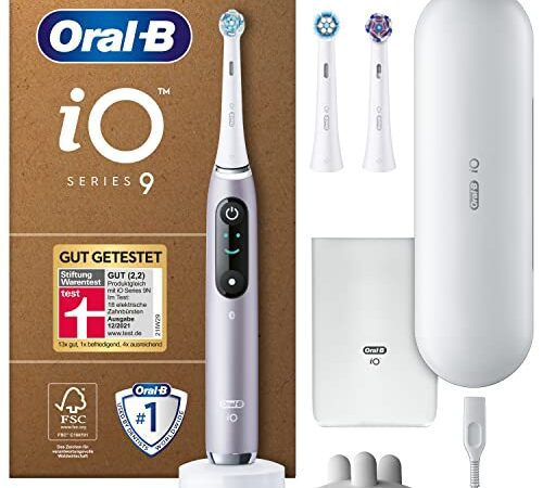 Oral-B iO Series 9 Plus Edition Elektrische Zahnbürste/Electric Toothbrush, PLUS 3 Aufsteckbürsten, Magnet-Etui, 7 Putzmodi, recycelbare Verpackung, Muttertagsgeschenk / Vatertagsgeschenk, rose