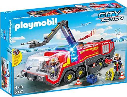 PLAYMOBIL City Action 5337 Flughafenlöschfahrzeug mit Licht und Sound, Ab 4 Jahren