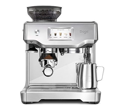 Sage Appliances Barista Touch Espressomaschine und Kaffeemaschine mit Milchaufschäumer, Siebträgermaschine, SES880, Gebürstetes ,2 liters, Edelstahlgrau
