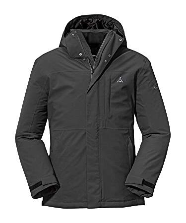 Schöffel Herren Insulated Jacket Bastianisee M, funktionale Winterjacke mit abnehmbarer Kapuze, wasserdichte und windabweisende Outdoor Jacke aus 4-Wege-Stretch, black, 50