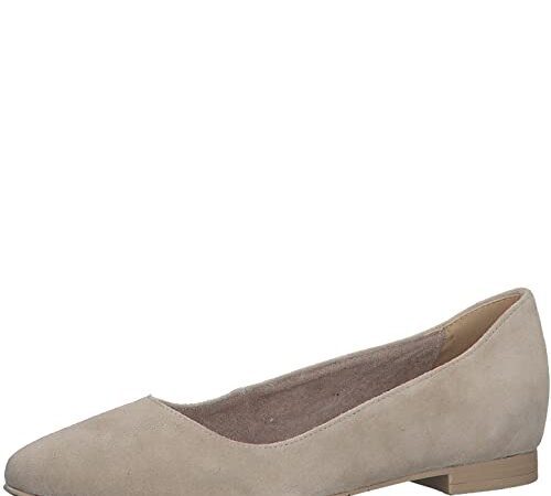 Tamaris Damen Klassische Ballerinas, Frauen Flats,TOUCHit-Fußbett,klassisch elegant,Pumps,Halbschuhe,Sommerschuhe,Slipper,flach,Taupe,40 EU