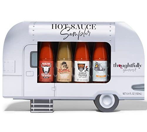 Thoughtfully - Scharfe Saucen Geschenkset - Street Food Truck Probierset Mit 4 Pikanten Chili-Saucen