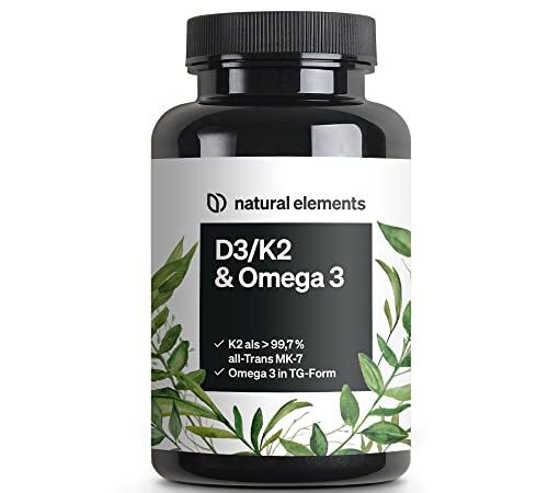 Vitamin D3 + K2 + Omega 3 – Premium K2VITAL® von Kappa 99,7+% All-Trans K2 – Premium Omega 3 in Triglycerid Form und bioverfügbares D3 – nachhaltig hergestellt, in Deutschland unabhängig laborgeprüft