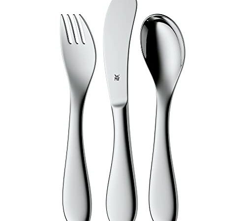 WMF Knuddel Kinderbesteck Mini 3-teilig, für 1-3 Jahren, Cromargan Edelstahl poliert, Gravurgeschenk, spülmaschinengeeignet