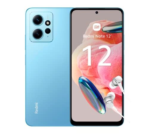 Xiaomi Redmi Note 12 Smartphone + Kopfhörer, 4+64GB, Handy ohne Vertrag, 6,67" FHD+ AMOLED DotDisplay, 5.000 mAh, 50MP Kamera, 33W Fast-Charging, Dual-SIM, Ice Blue (DE Version)