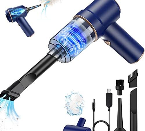 YUEJIDZ Kabelloser Handstaubsauger für Auto,Handstaubsauger Akku Stark mit LED Taschenlampe,Nass Trocken Wiederaufladbar 120W Kabellos Handsauger für Tastatursauger,PC,Haus,Bürogeräte
