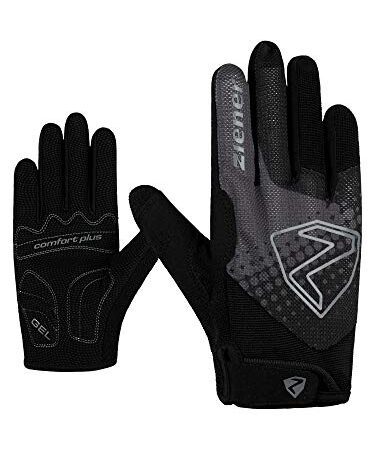 Ziener Kinder COLJA Long Fahrrad, Mountainbike, Radsport-Handschuhe | Langfinger - atmungsaktiv/dämpfend, Black, L