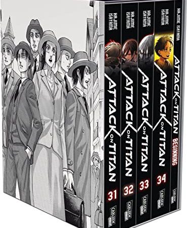 Attack on Titan, Bände 31-34 im Sammelschuber mit Extra: Die Bände 31-34 des Fantasy-Manga-Erfolgs im edlen Sammelschuber - mit zwei tollen Extras für echte Fans!