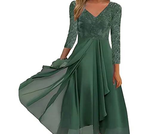 Brautjungfernkleider Damen Kleider Spitzenkleid Chiffon Cocktailkleid Festliches Ballkleid Brautjungfernkleider Für Hochzeit Midi Abendkleider