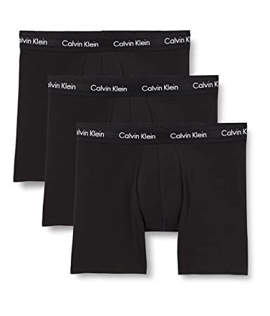 Calvin Klein Herren 3er Pack Boxer Briefs Baumwolle mit Stretch, Schwarz (Black W Black Wb), L