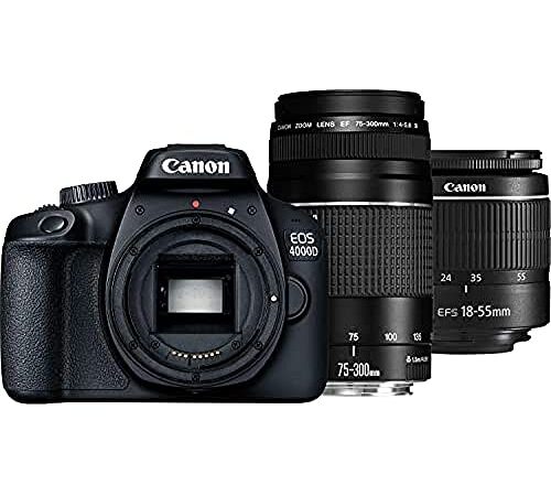 Canon EOS 4000D Kit + EF-S 18-55 DC III + 75-300 DC, 3011C010
