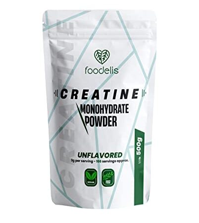 Creatin Monohydrat Pulver 500g | 100% kreatin monohydrat pulver in Mikronisiert | Geschmacklos | Inklusive Spender | Optimale Löslichkeit | Vegan | Gmo Free | 166 Dosierungen
