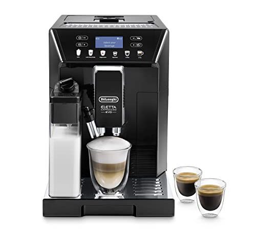 De'Longhi Eletta Evo ECAM 46.860.B Kaffeevollautomat mit LatteCrema Milchsystem, Cappuccino und Espresso auf Knopfdruck, LCD Display und Sensor-Touch-Tasten, schwarz