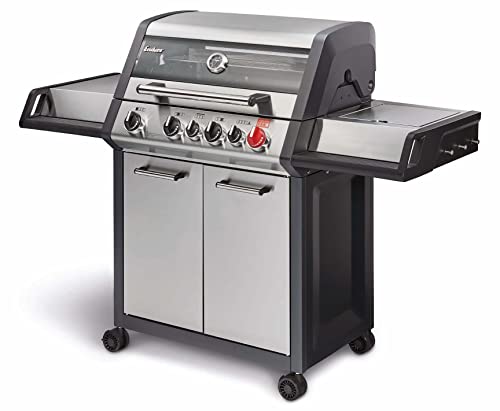 Enders Gasgrill MONROE PRO 4 SIK TURBO, 4-Brenner mit Kocher, Backburner-Infrarotbrenner, PanoVision Sicht, Guss-Rost, TURBO ZONE, HEAT RANGE Brenner und SIMPLE CLEAN #8378