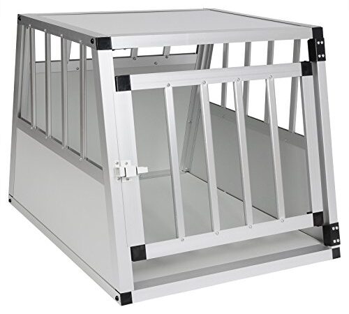 EUGAD Hundetransportbox Alu Hundebox Reisebox Autobox für kleine/mittlere Hunde Französische Bulldogge Beagle Terriers Dackel Shiba Inu 69 x 54 x 50 cm L 0056HT