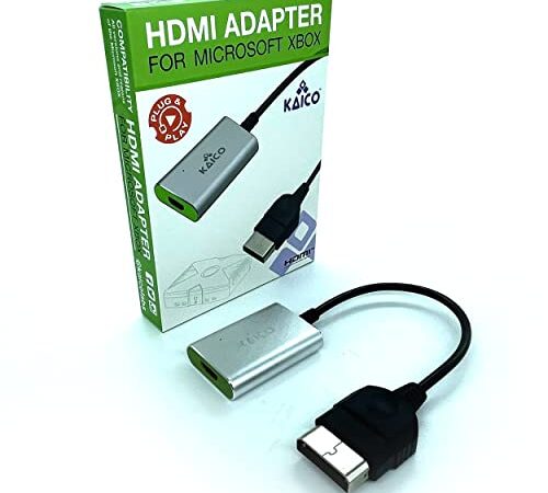 Kaico Original HDMI-Kabeladapter für Xbox-Konsole, Konverter für klassische Xbox-HDMI – für Original-Xbox – unterstützt alle Xbox-Auflösungen – Original-Xbox-Adapter – Xbox-Original-HDMI-Kabel