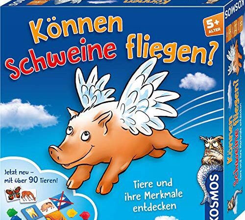 Kosmos 697952 Können Schweine fliegen? Jubiläumsedition 2019, Tiere und ihre Merkmale entdecken, Kinderspiel