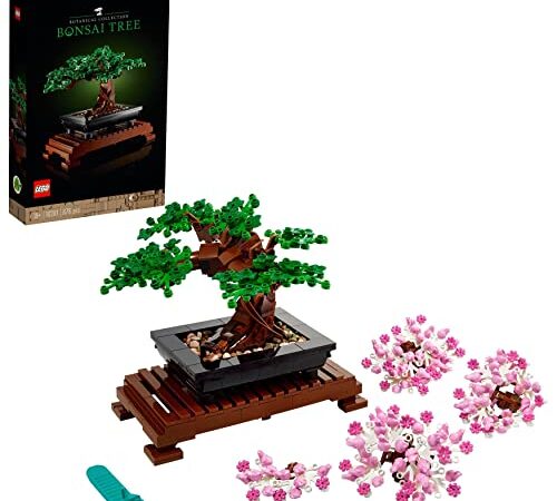 LEGO 10281 Icons Bonsai Baum Set für Erwachsene, Pflanzen Home Deko Set mit Blumen, Geschenk zum Muttertag, DIY Projekte, entspannende Aktivität für Frauen, Männer, Sie & Ihn, Botanical Collection