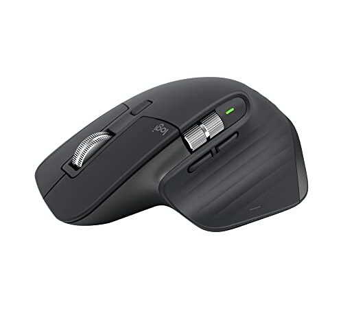 Logitech MX Master 3S - Kabellose Performance-Maus mit ultraschnellem Scrollen, Ergo, 8K DPI, Glas-Tracking, Leise Klicks, USB-C, Bluetooth, Windows, Linux, Chrome - Graphit