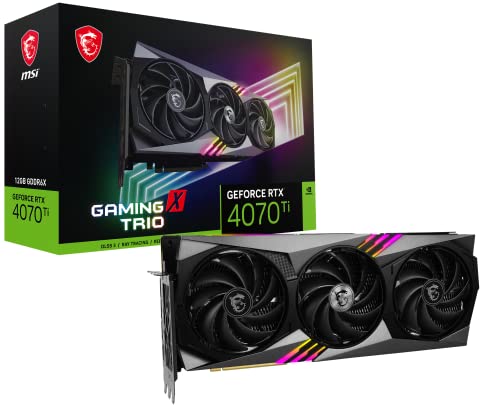 MSI GeForce RTX 4070 Ti Gaming X Trio 12G Gaming Grafikkarte - NVIDIA RTX 4070 Ti, 12 GB GDDR6X Speicher