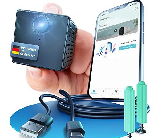 ONACON® Mini Kamera - WLAN Kamera geeignet für zuverlässige Überwachung Ihrer Wohnung, Hinterhof, Haustiere oder als Babyphone-Ersatz (kinderleicht installiert)