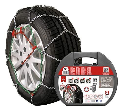 RD9 - Schneeketten aus Metall, mm, Größe Nr. 90, 2 Stück, inklusive Handschuhe