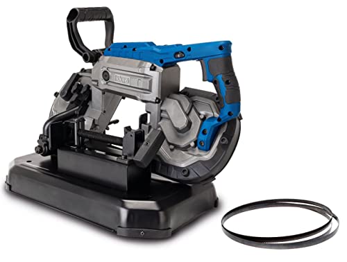 Scheppach MBS1200 Metallbandsäge Metallsäge Bandsäge mit 2. Sägeband | 1100W Leistung | Schnitthöhe bis 127mm & Rohrschnitt bis Ø80mm | abnehmbarer Arbeitstisch | LED-Licht | Vario-Speed 0,7-2,4 m/s