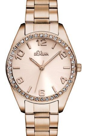 s.Oliver Damen Quarz Armbanduhr mit Edelstahlarmband