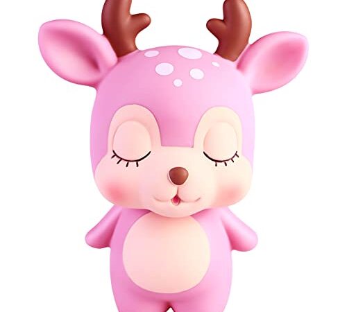Sparschwein, Hirsch Spardose Kinder Mädchen Münzbank Weichplastik Sparbüchse Spartopf Schweinchen Geldhalter Cartoon Münze Spartopf für Schlafzimmer Wohnzimmer Tisch Bücherregal Dekoration