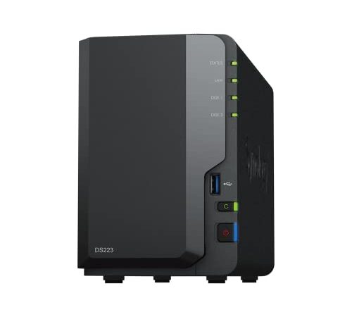 Synology DS223 2-Bay Diskstation NAS (Realtek RTD1619B Quad-Core 2GB Ram 1xRJ-45 1GbE LAN-Port) 8TB Bundle mit 2 x 4TB Seagate IronWolf NAS HDDs