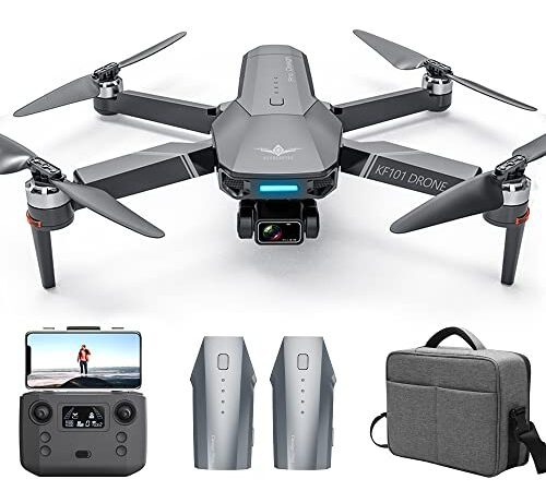 Teeggi KF101 MAX Drohne mit Kamera 4K HD EIS, 5km Kontrollabstand, 3-Achsen Gimbal, GPS Intelligente Rückkehr, Bürstenlosen Motor, Professioneller RC Quadcopter, 2 Batterien