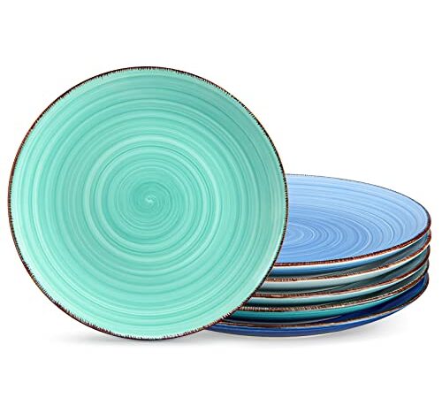 vancasso Speiseteller Steinzeug, BONITA 6-teiliges Flachteller, Ø 26,5 cm großesTellerset Frühstücksteller