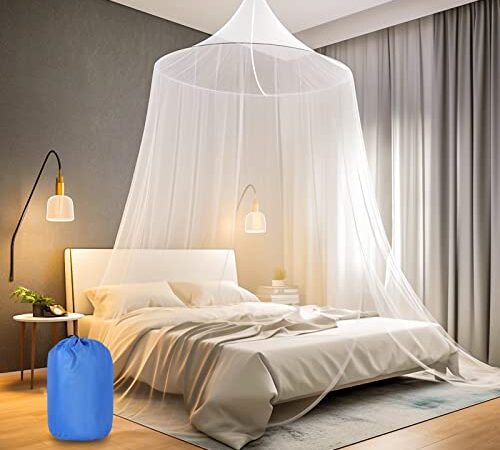 VEVOQIM Moskitonetz Bett für Doppelbett Einzelbett, Großes Moskitonetz Reise Betthimmel Mückennetz Feinmaschiges als Moskitoschutz, Fliegennetz Moskitonetze für Reise und zu Hause Indoor Outdoor