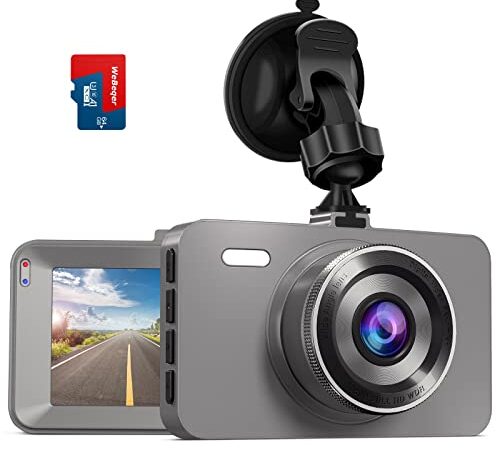 WeBeqer Dashcam Auto Vorne mit 64G SD Karte,3'' IPS Bildschirm Auto Kamera,176° Weitwinkel Dash Cam,1080P FHD Autokamera mit IR Nachtsicht,Loop-Aufnahm,Parküberwachung,G-Sensor, Bewegungserkennung,WDR