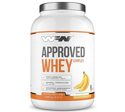 WFN Approved Whey - Eiweißpulver mit Laktase - Sehr gut lösliches Molkenprotein - Made in Germany (Bananenmilch, 1 kg (1er Pack))