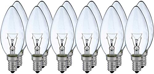 12 x Glühlampe Glühbirne Kerze 40W E14 klar 40 Watt Glühlampen Glühbirnen