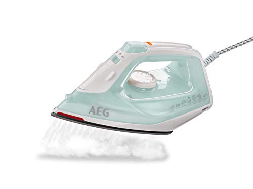 AEG DB 1740LG Bügeleisen / 2400 W / 110g Dampfstoß / 0-30g Dampf/Min. / Restwärmeanzeige / Keramik Bügelsohle / Gleitfähigkeit / 250 ml Wassertank / 2 m Kabel / Anti-Kalk System / hellgrün, weiß