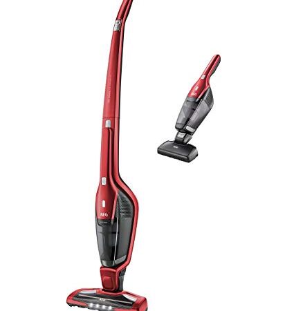 AEG Ergorapido CX7-2-45AN 2in1 Akku-Staubsauger / beutellos / Tierhaardüse / bis zu 45 Min. Laufzeit / freistehend / 180° Drehgelenk / Bürstenreinigungsfunktion / LED-Licht / rot / Exklusiv bei Amazon