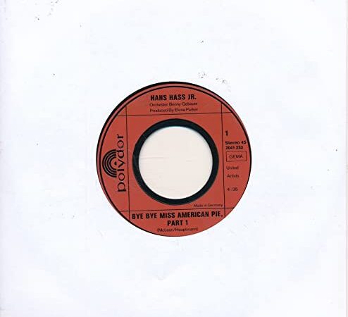 Bye Bye Miss American Pie - Hans Hass jr. - Polydor - LC Single 7" Vinyl 278/03