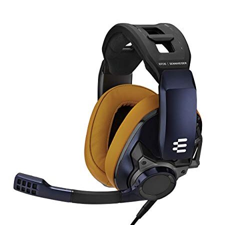 Epos I Sennheiser GSP 602 Gaming Headset, Geräuschunterdrückendes Mikrofon, Flip-to-Mute, Ergonomisch, Ohrpolster, Kompatibel mit PC, Mac, PS4, PS5, Xbox Series X & One, Nintendo Switch, Blau/Schwarz