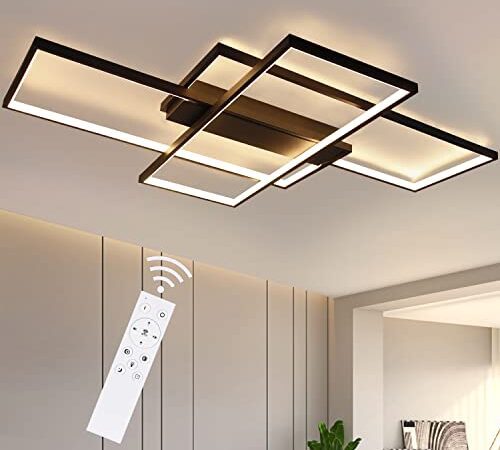 GBLY LED Deckenleuchte Dimmbar Modern Deckenlampe Schwarz Wohnzimmerlampe 88W Geometrisch Wandlampe Multifunktional Deckenbeleuchtung für Schlafzimmer Wohnzimmer Flur Büro und Balkon