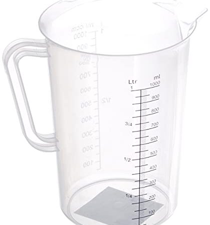 HENDI Messbecher, mit Skalierung, Bruchsicher, 1L, Polypropylen