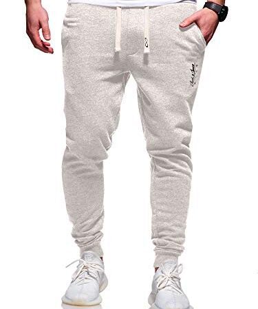 JACK & JONES Herren Jogginghose Sweat Pants Trainingshose Freizeithose Joggers Streetwear (Medium, White Melange)