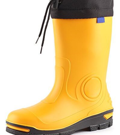 Ladeheid Kinder Mädchen Jungen Gummistiefel Regenschuhe LARB014 (Gelb, 35/36 EU)
