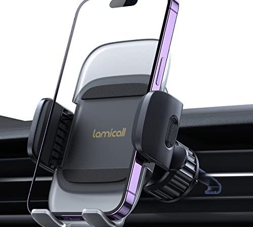 Lamicall Handyhalterung Auto, Handy Autohalterung - [2023 Federclip] Universal Lüftung Handyhalter fürs Auto, 360 Grad Vent KFZ Halterung für iPhone 14/13/12 Pro Max Mini, Samsung, 4-7 Zoll Smartphone